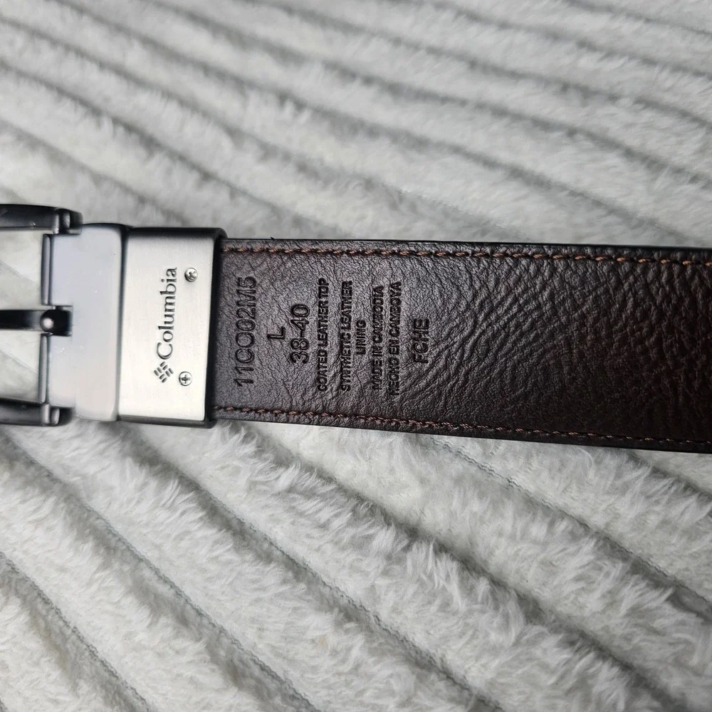 Columbia Leather Reversible Belt Men L 38-40 Black Brown Top Gorpcore Outdoor